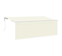 hliofuir Store rétractable crème 400 x 200 cm - Bras articulé - Avec télécommande et moteur - Protection solaire en polyester et aluminium - Protection contre le vent électrique pour terrasse et
