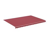 hliofuir Toile d'auvent rouge bordeaux - 480 x 345 cm - Tissu de rechange pour cadre de store de 5 x 3,5 m - Tissu pour terrasse, auvent de balcon, housse en polyester avec volant
