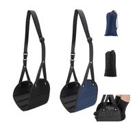 HLIWS 2Pièces Hamac de pied portable,pour les voyages et le bureau | Oxford,forme triangulaire,fermeture à boucle réglable,coussin en mousse à mémoire de forme intégré,pour soutenir le pied