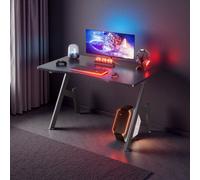 HLONONE 100 x 50 cm Bureau Gaming, Bureau Gamer Informatique Ergonomique, Table Gaming en Fibre de Carbone, Gaming Desk Noir [Plateau de table spacieux] La table PC mesure 80 cm x 50 cm et convient à 