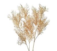 HLTER Lot de 3 branches de feuilles dorées artificielles de 99,3 cm de long - Pics de fleurs artificielles à paillettes - Tiges d'arbre - Arrangements floraux