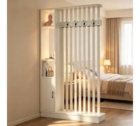 HLTQL Cloison De Separation Interieur Bois Séparateur De Pièce,202x120x24cm | Separation De Piece Intérieur Sans Percage Bois Meuble Sol Séparateur Amovible Pièce Chambre Studio,202x120x24cm