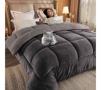 HLTQL Cottage Couette d'hiver épaisse en laine d'agneau, super épaisse réversible et chaude (04,150 x 200 cm/2 kg)