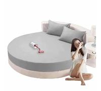 HLTQL Protege Matelas Drap-Housse Rond Protège Matelas Imperméable Housse Matelas Protection Matelas Doux Drap-Housse en Élastique Respirant(A,Diameter220cm)