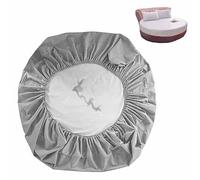 HLTQL Protege Matelas Drap-Housse Rond Protège Matelas Imperméable Housse Matelas Protection Matelas Doux Drap-Housse en Élastique Respirant(A,Diameter210cm)