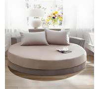 HLTQL Rond Drap Housse 200x200 Coton Doux Coton Drap-Housse avec éLastique Complet Bed Sheets Convient pour Matelas Jusqu'à 25 Cm Protege Matelas(#13,180cm)