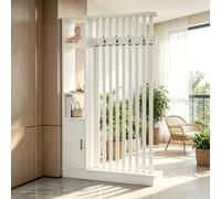 HLTQL Room Divider Shelves Meuble Separation De Piece Cuisine,202x120x24cm | Séparateur De Pièce en Bois Sans Perçage Piece Amovible Chambre Studio Cloison Separation Interieur Blanc,202x120x24cm