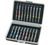 HM Müllner Bit Box, 18 pièces, système de code couleur, acier S2, embouts hexagonaux, boîte en plastique 3018S