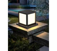 HMAKGG Borne Éclairage Extérieur 230V, Lampe de Jardin Extérieur E27 15W, Potelet Éclairage IP65 en Aluminium, 3 Températures, Lampadaire Extérieur pour Allée Terrasse Patio, Noir