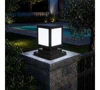 HMAKGG Borne Solaire Extérieur Jardin Potelet LED IP45 6000K Noir