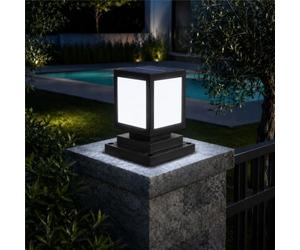 HMAKGG Borne Solaire Extérieur Jardin Potelet LED IP45 6000K Noir