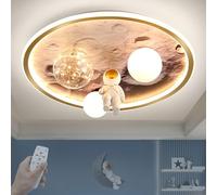 HMAKGG Plafonnier LED Enfant Astronaute, Lampe Plafond Dimmable, 50cm | Luminaire Décoratif Thème Espace pour Chambre Garçon et Fille. Éclairage Réglable 3000K-6000K avec Télécommande