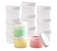 HMCEY 12 PCS Petite Boite Plastique Alimentaire avec Couvercle 160 ML,Mini Boite Congelation Alimentaire,Boites de Conservation Sauce,Pot de Conserve à Encas,Récipient Rangement Cuisine Empilables
