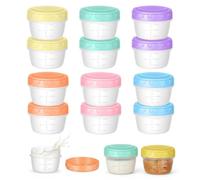 HMCEY 12 Pièces Petite Boite Plastique Alimentaire Avec Couvercle 4.5 X 6 CM,Mini Boite de Conservation Congelateur,Pot Rangement A Sauce,Boites de Congelation Alimentaire Reutilisable - Multicolore