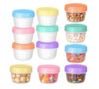 HMCEY 12PCS Petit Pot de Conservation Bebe, Mini Boite Alimentaire 80 ML | En PP,Réutilisable,Fermeture à Vis,Fraîcheur et Empêche Les Fuites,Congélation et Réfrigération,pour Yaourt, Sauces, Purées