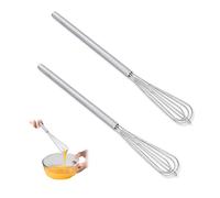 HMCEY 2 Pièces Mini Fouet Cuisine,Fouet Manuel Inox,Fouets Mélangeur Avec Poignée en Acier Inoxydable,Mini Whisk,Batteur Manuel pour Patisserie,Ustensiles Cuisine pour Mélanger, Fouetter - Argent