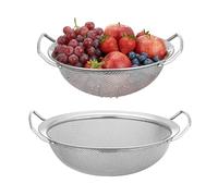 HMCEY 2 Pièces Passoire Cuisine Inox,Passoire Tamis Maille Fine avec Poignées,Strainer,Passoires à Pâtes Réutilisable,Tamis Farine Patisserie,Tamiseur Sucre Glace pour Légumes, Fruits - 2 Tailles