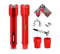HMCEY Outil De e Robinet 8 en 1, Cle A Bonde Lavabo Multifonction | Clés a Tube pour Robinet Evier,25 X 2,9 CM,Avec Poignée Antidérapante,Fente Ouverte,Pour Éviers et Salles De Bains