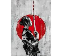 HMDKHI Images de posters japonais Bushido, peinture de figurines japonaises de ninjas samouraï, figurines japonaises et mont Fuji, sans cadre, JP-10, 1 pièces - 40 x 60 cm