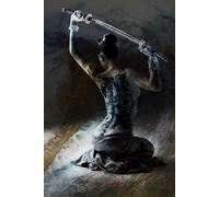 HMDKHI Images de posters japonais Bushido, peinture de figurines japonaises de ninjas samouraï, figurines japonaises et mont Fuji, sans cadre, JP-11, 1 pièces - 60 x 90 cm