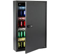 HMF 13664-02 Armoire à clés avec Code chiffré, Grande boîte à clés | 64 Crochets | 45 x 30 x 8 cm | Noir