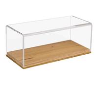 HMF 46872 Vitrine en Acrylique avec Socle en Bois pour modèles de Voitures | 27 x 12 x 11 cm | Transparent