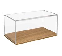 HMF 46873 Vitrine en Acrylique avec Socle en Bois pour modèles de Voitures Miniatures Transparent 30 x 15 x 14 cm
