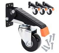 HMF 6750 Roulettes pour Meubles, Roulette charge lourde pour Établi | 4 pièces | 65 mm | Jusqu'à 300 kg | Noir