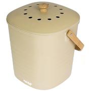 HMF Poubelle Bio Durable de Cuisine, Seau à Compost inodore avec Couvercle | 3 L | Beige