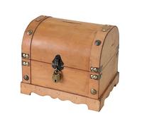 HMF Tirelire en Bois, Petit Coffre au trésor avec Serrure décorative au Look Vintage | 23,5 x 18 x 20 cm | Namibie