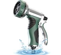 HmiL-U Pistolet d'arrosage en métal avec 9 motifs pour arroser les plantes, laver les voitures, animaux domestiques