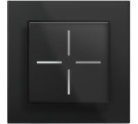 HMIP WGS-GF1-A - Set 1x bouton-poussoir en verre + cadre, simple, noir