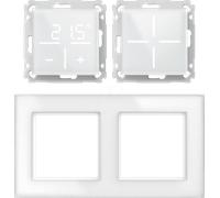 HMIP WGS-WGT-GF2 - Set 1x bouton-poussoir en verre + thermostat + cadre, double