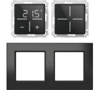 HMIP WGSWGTGF2-A - Set 1x bouton-poussoir en verre + thermostat + cadre, double, no