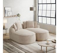 Hmluxury Modulsofa Canapé double Chenille Cloud, design sans cadre, chaise longue extra large 122 cm, coussin inclus, pas de montage, salon, marron clair