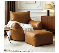 Hmluxury Pouf XXL avec ottoman pour adultes et enfants, canapé, fauteuil, salon, chambre à coucher, marron