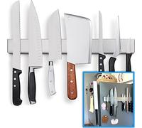 HMmagnets Porte-couteaux magnetique de qualite superieure pour refrigerateur qui ne glisse pas 43 cm Barre couteaux professionnelle double face en acier inoxydable de haute qualite