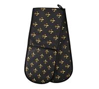 HMZXZ RXYY Double gant de cuisine en coton matelassé motif fleur de lys résistant à la chaleur pour la cuisine, la pâtisserie, le grill, la manipulation des casseroles chaudes