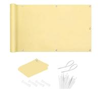 HNBFKD Voile d'ombrage avec œillets - 2.1x1M/210x100CM Jaune Clair - Rectangulaire, Protection Solaire, Imperméable, Brise Vue Balcon, Couverture de Écran Jardin, avec Attaches de Câble et Cordons