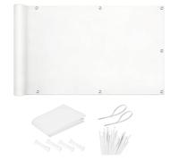 HNBFKD Voiles Ombrages Imperméable - 6x0.55M/600x55CM Blanc - Brise Vue Balcon, Oxford Toile Protection UV, Coupe-Vent, pour Patio Jardin Terrasse Extérieur Balcon avec Oeillets et Cordons