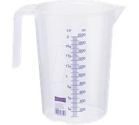 Hünersdorff Récipient gradué 2 000 ml, PP, 2 échelles transparent, poignée ouvrir, empilable Quantité:1