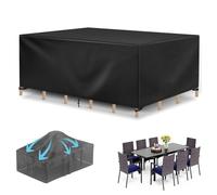 HNKDKJ Housse Table de Jardin 235x135x70cm/LxWxH Housse de Protection Mobilier Exterieur Rectangulaire Bâche de Protection Tissu Oxford 420D pour Meubles Étanche Housse de Table de Jardin Imperméable