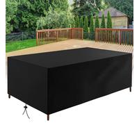 HNKDKJ Housses de Meubles de Jardin Housse pour Table de Jardin 300x150x70cm/LxWxH Housse de Protection Salon de Jardin Robuste Tissu Oxford Housse de Protection Résistance au Vent Rectangulaire