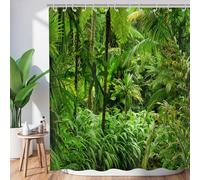 Hnmdmyi Rideau de Douche forêt 240x180, Jungle Tropicale Forêt Pluviale Arbre Vert Plante Nature Paysage Scénario Baignoire Rideau étanche Tissu Polyester Lavable Rideau de Bain pour Salle de Bain