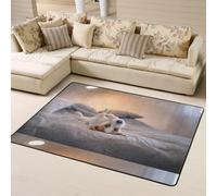 Hnnkloy Adorable Petit Chien Jack Russell Terrier, Tapis de Sol antidérapant de Grande Taille pour Salon et Chambre, 160 x 120 cm.