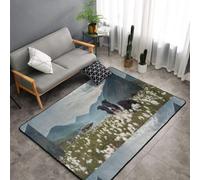 Hnnkloy Chiens Border Collie, Animaux de Compagnie, Prairie, Black Border, Tapis de Sol antidérapant de Grande Taille pour Salon et Chambre, 150 x 100 cm.