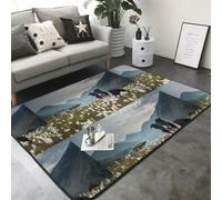 Hnnkloy Chiens Border Collie, Animaux de Compagnie, Prairie, Black Border, Tapis de Sol antidérapant pour Salon et Chambre, 208 x 148 cm