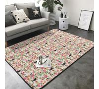 Hnnkloy Chiens Fox Terrier à Poil Dur, Fleurs de Pâques, Tapis de Sol antidérapant pour Salon et Chambre, 208 x 148 cm