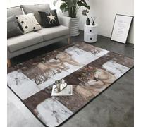 Hnnkloy Imprimé à Motif Loup, Tapis de Sol antidérapant pour Salon et Chambre, 208 x 148 cm