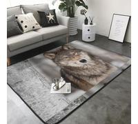 Hnnkloy Imprimé Loup Sauvage, Tapis de Sol antidérapant pour Salon et Chambre, 208 x 148 cm